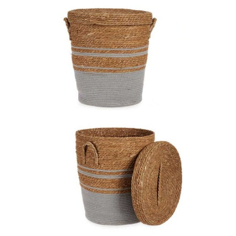 Cesto Castanho Cinzento 44 x 48 x 44 cm (4 Unidades) - EcoNest