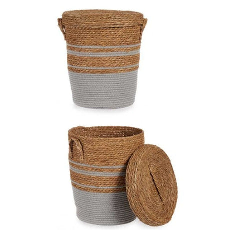 Cesto Castanho Cinzento 36 x 43 x 36 cm (4 Unidades) - EcoNest