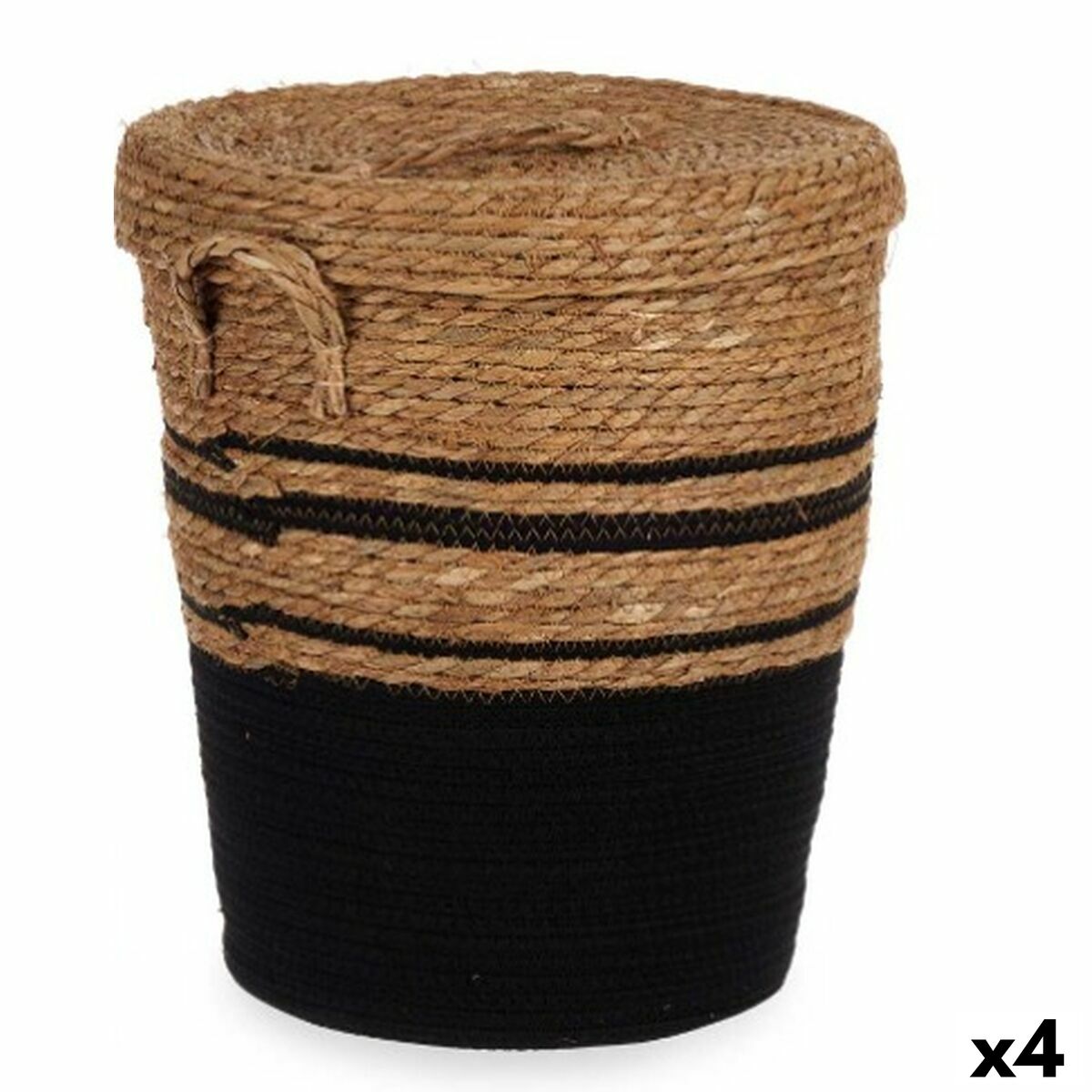 Cesto Castanho Preto 36 x 43 x 36 cm (4 Unidades) - EcoNest