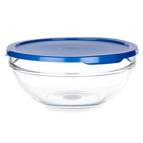 Lancheira Redonda com Tampa Chefs Azul 1,7 L 20,5 x 9 x 20,5 cm (4 Unidades) - EcoNest