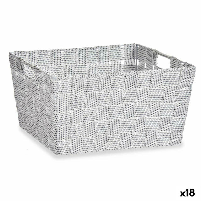 Cesta Multiusos Branco Tecido 30,4 x 14 x 20 cm (18 Unidades) - EcoNest