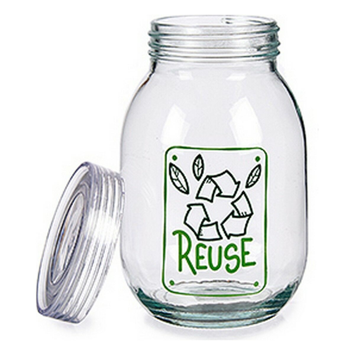 Bote Reuse Vidro Transparente 1,8 L 13 x 20,8 x 13 cm (4 Unidades) - EcoNest
