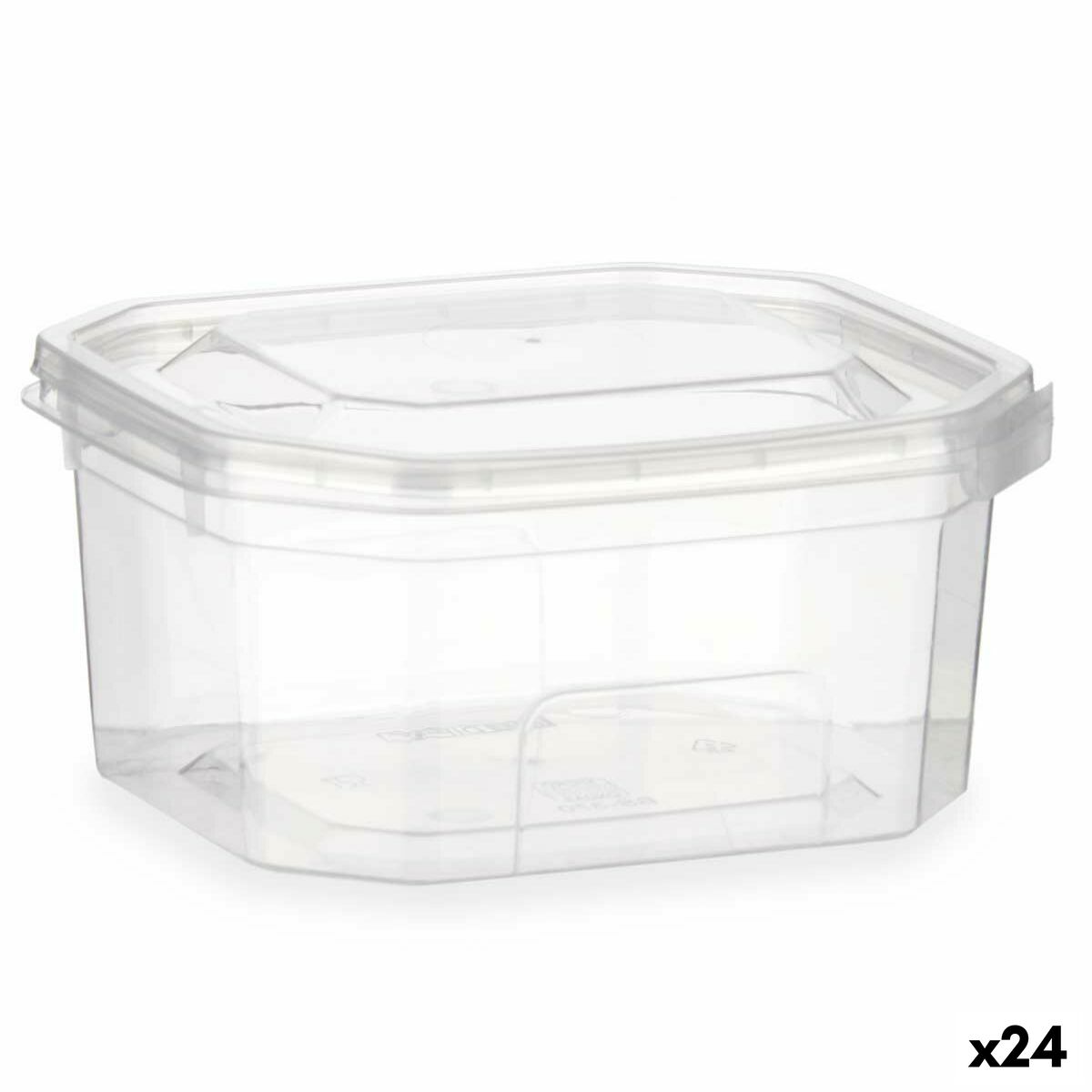 Lancheira Retangular com Tampa Transparente Polipropileno 370 ml 10,7 x 5,5 x 11,7 cm (24 Unidades) - EcoNest