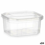 Lancheira Retangular com Tampa Transparente Polipropileno 370 ml 10,7 x 5,5 x 11,7 cm (24 Unidades) - EcoNest