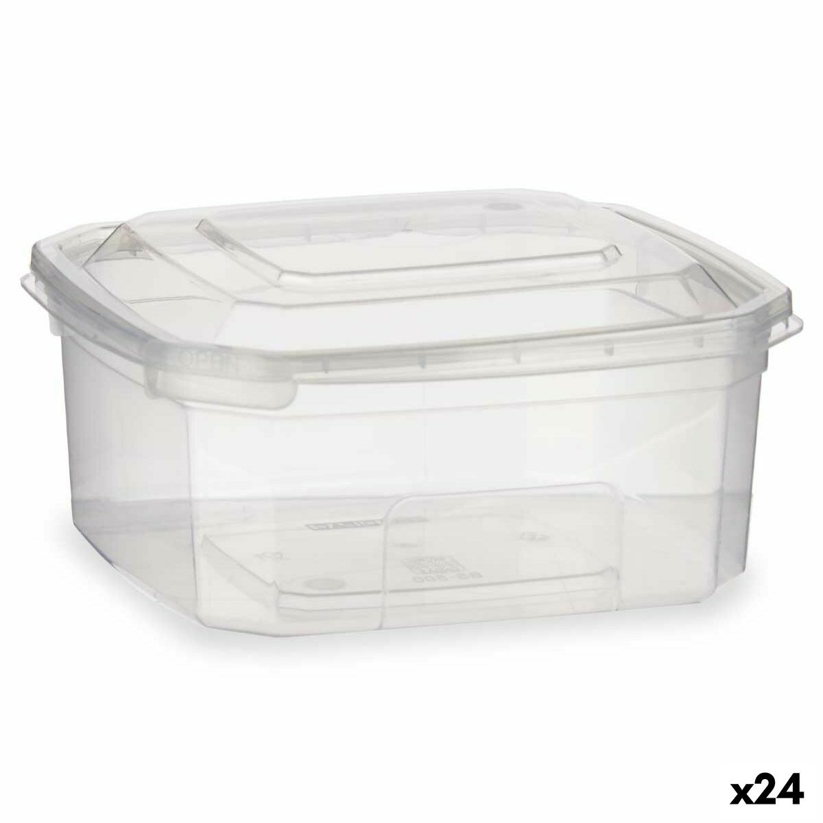 Lancheira Retangular com Tampa Transparente Polipropileno 500 ml 12,3 x 6 x 13 cm (24 Unidades) - EcoNest