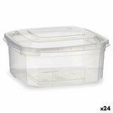 Lancheira Retangular com Tampa Transparente Polipropileno 500 ml 12,3 x 6 x 13 cm (24 Unidades) - EcoNest