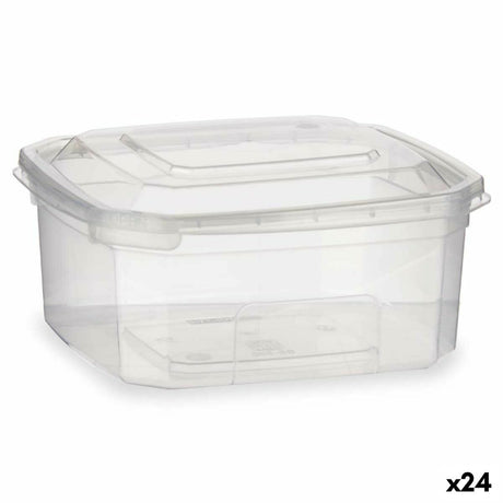 Lancheira Retangular com Tampa Transparente Polipropileno 500 ml 12,3 x 6 x 13 cm (24 Unidades) - EcoNest