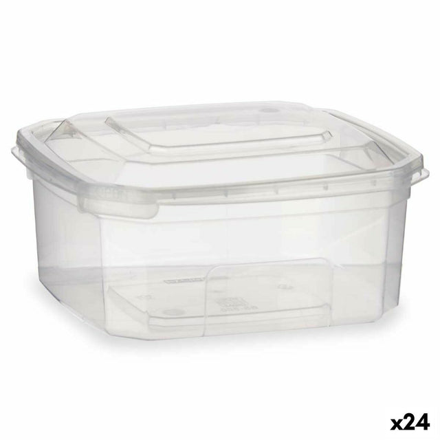 Lancheira Retangular com Tampa Transparente Polipropileno 500 ml 12,3 x 6 x 13 cm (24 Unidades) - EcoNest