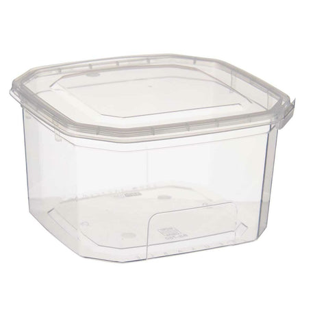 Lancheira Retangular com Tampa Transparente Polipropileno 750 ml 12,8 x 7,5 x 13,5 cm (24 Unidades) - EcoNest