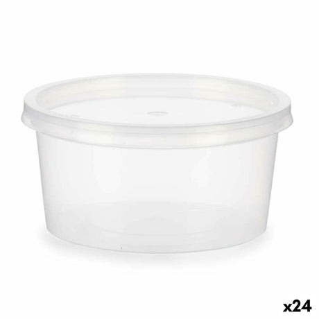 Lancheira Redonda com Tampa Transparente Polipropileno 500 ml 12,5 x 6,2 x 12,5 cm (24 Unidades) - EcoNest