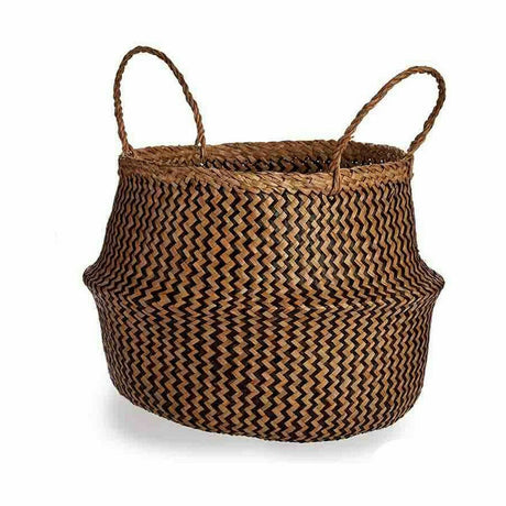 Cesta Decorativa Castanho Preto Junco 8 L 36 x 30 x 36 cm (8 Unidades) - EcoNest