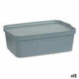 Caixa de Armazenagem com Tampa Cinzento Plástico 14 L 29,5 x 14,3 x 45 cm (12 Unidades) - EcoNest