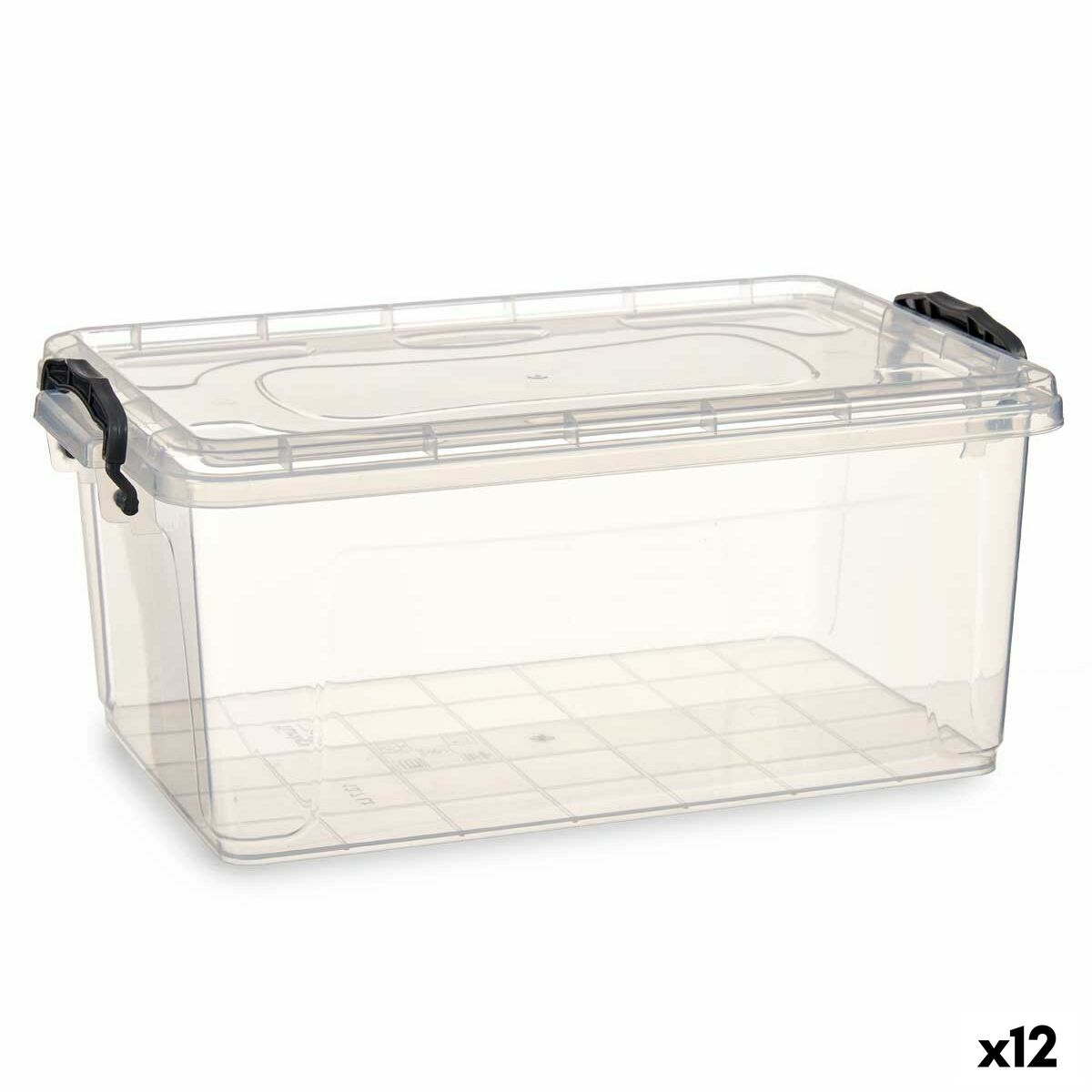 Caixa de Armazenagem com Tampa Transparente Plástico 13,7 L 27,5 x 18 x 42,5 cm (12 Unidades) - EcoNest