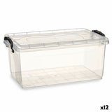 Caixa de Armazenagem com Tampa Transparente Plástico 13,7 L 27,5 x 18 x 42,5 cm (12 Unidades) - EcoNest
