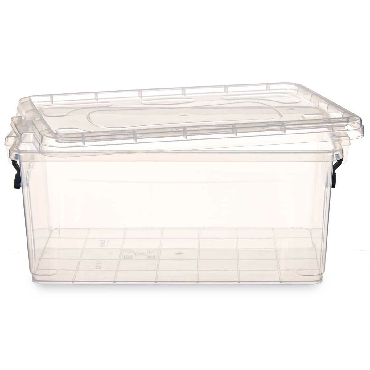 Caixa de Armazenagem com Tampa Transparente Plástico 13,7 L 27,5 x 18 x 42,5 cm (12 Unidades) - EcoNest