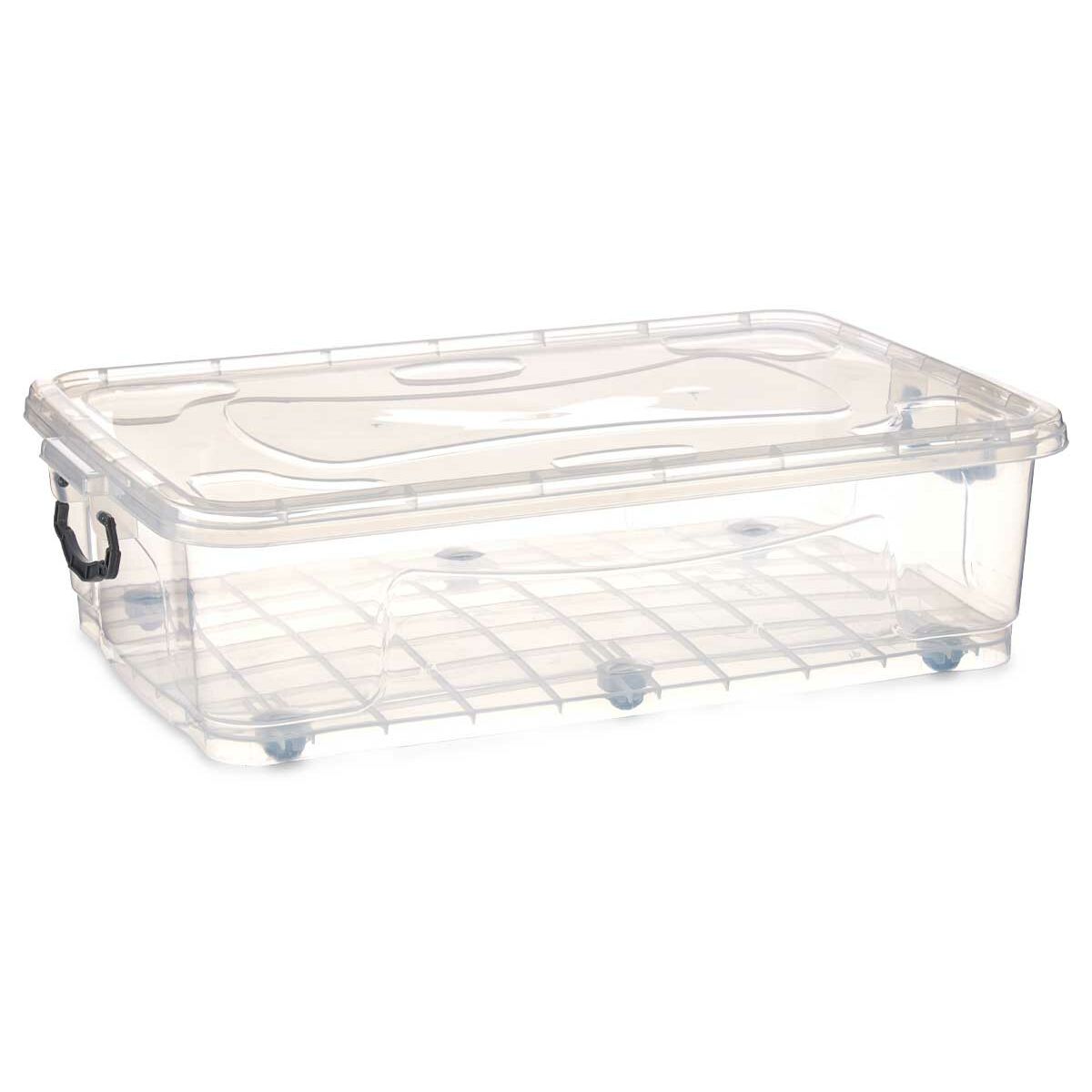 Caixa de Armazenamento com Rodas Transparente Plástico 40 L 46,5 x 20 x 72,2 cm (6 Unidades) - EcoNest