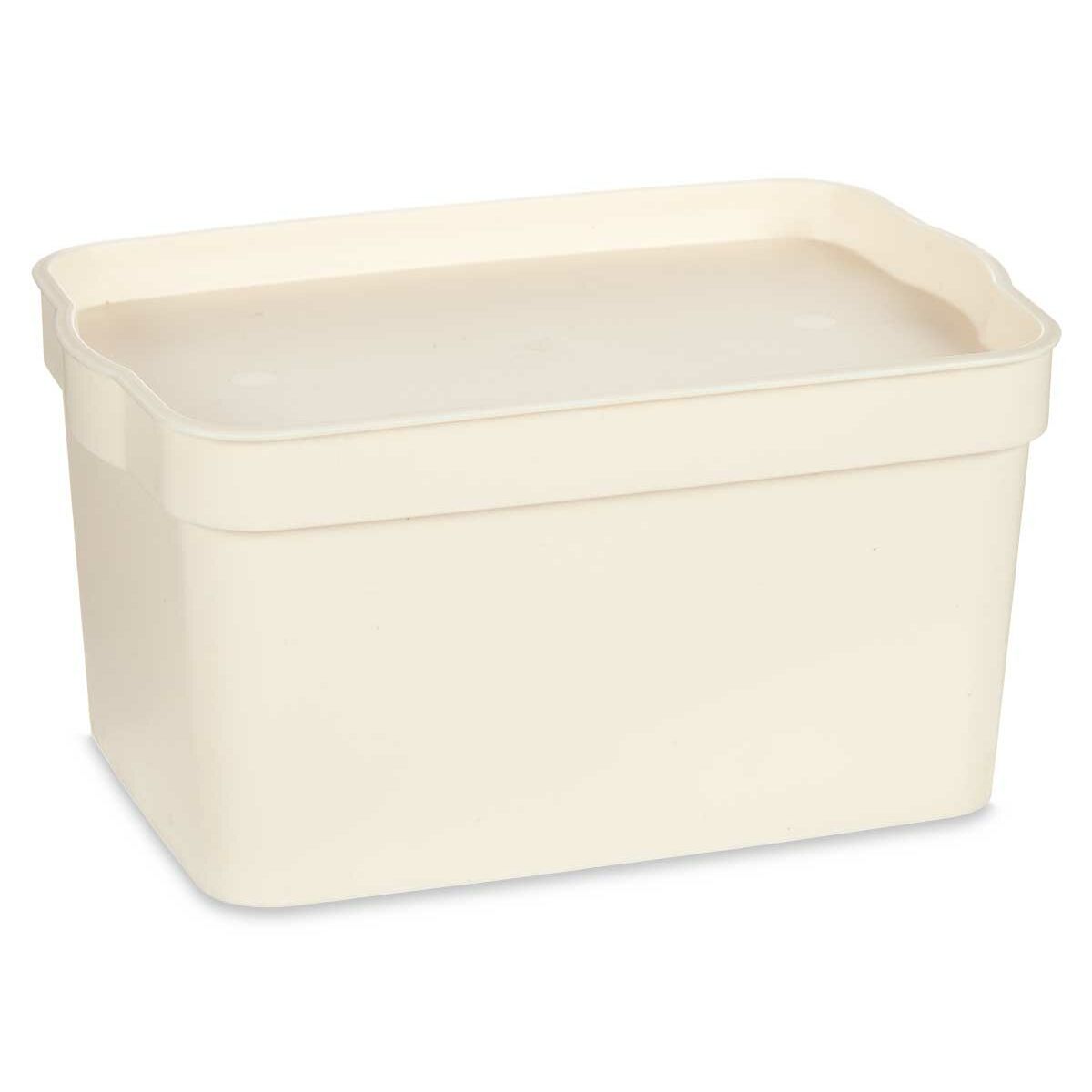 Caixa de Armazenagem com Tampa Creme Plástico 2,3 L 13,5 x 11 x 20 cm (24 Unidades) - EcoNest