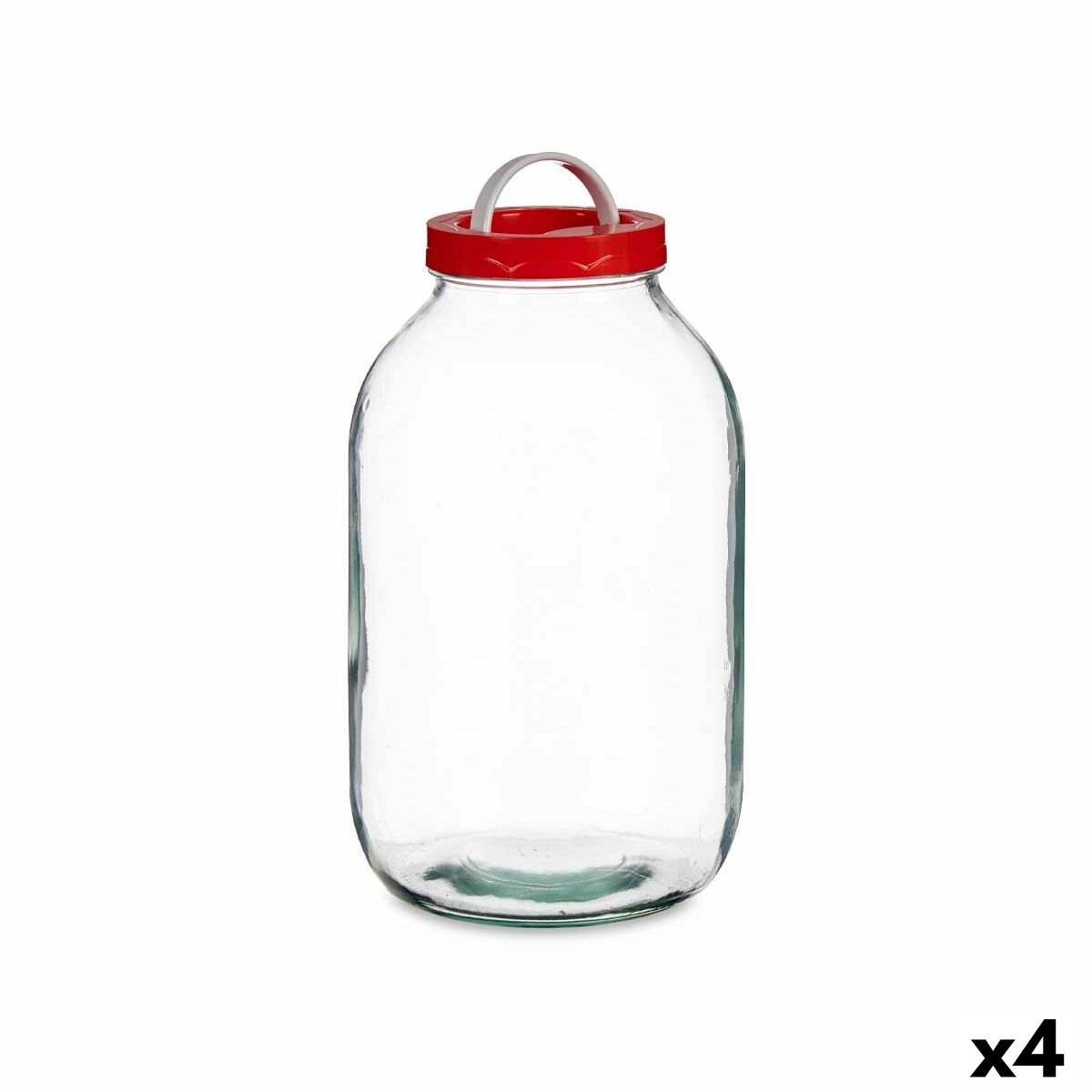 Frasco Tampa com pega Vermelho Polipropileno 5 L 16,5 x 29 x 16,5 cm (4 Unidades) - EcoNest