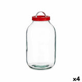 Frasco Tampa com pega Vermelho Polipropileno 5 L 16,5 x 29 x 16,5 cm (4 Unidades) - EcoNest