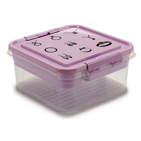 Guarda-Joias Roxo Transparente Plástico 24,5 x 11,5 x 26 cm (12 Unidades) - EcoNest