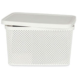 Caixa de Armazenagem com Tampa Branco Plástico 19 L 28 x 22 x 39 cm (12 Unidades) - EcoNest