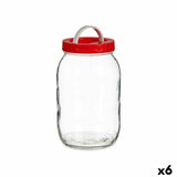 Frasco Tampa com pega Vermelho Polipropileno 2 L 12 x 21 x 12 cm (6 Unidades) - EcoNest