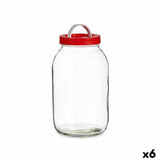Frasco Tampa com pega Vermelho Polipropileno 3 L 13 x 24,3 x 13 cm (6 Unidades) - EcoNest
