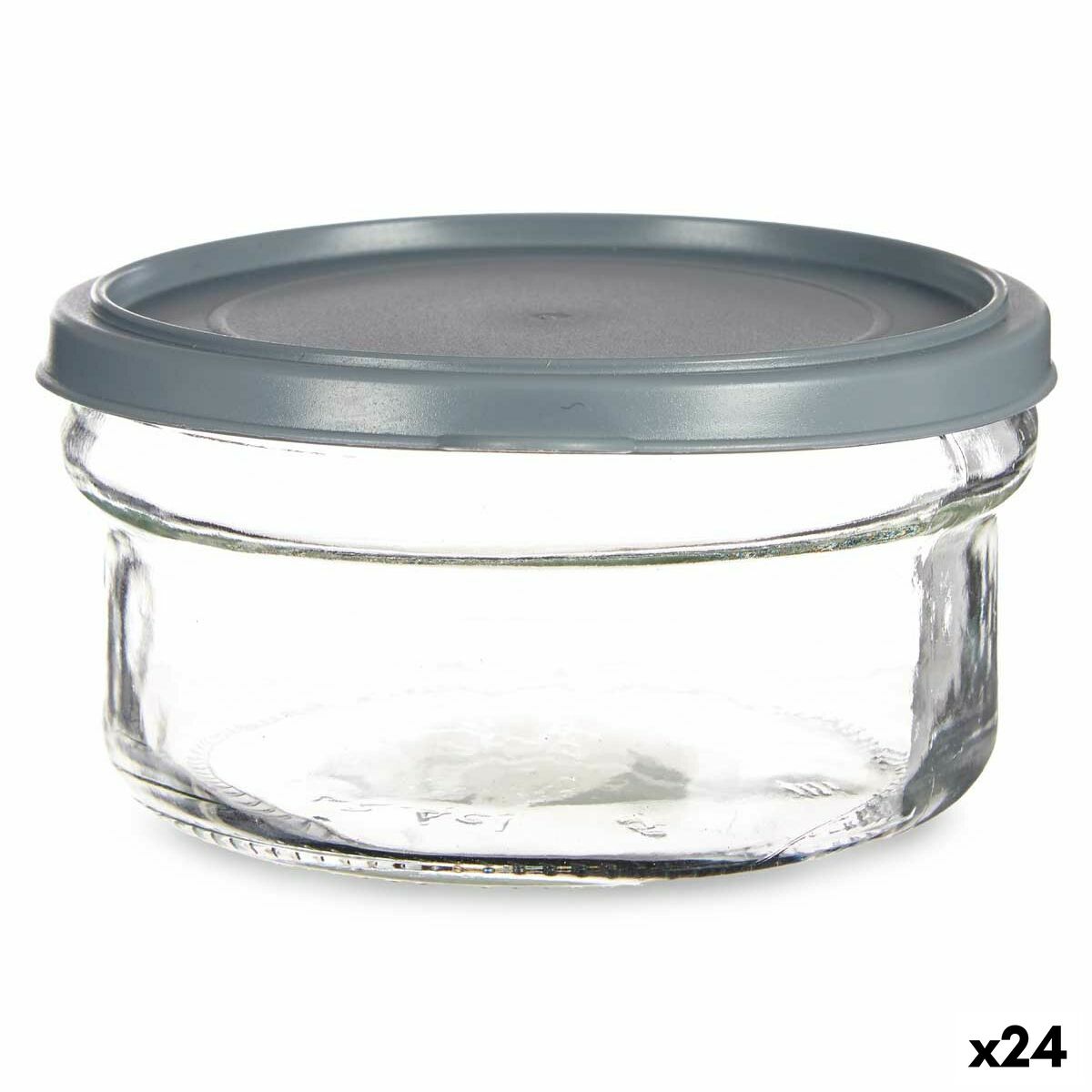 Lancheira Redonda com Tampa Cinzento Plástico 415 ml 12 x 6 x 12 cm (24 Unidades) - EcoNest