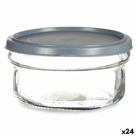 Lancheira Redonda com Tampa Cinzento Plástico 415 ml 12 x 6 x 12 cm (24 Unidades) - EcoNest