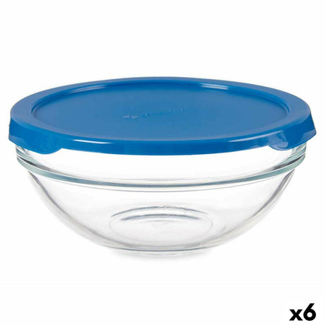 Lancheira Redonda com Tampa Chefs Azul 595 ml 14 x 6,3 x 14 cm (6 Unidades) - EcoNest