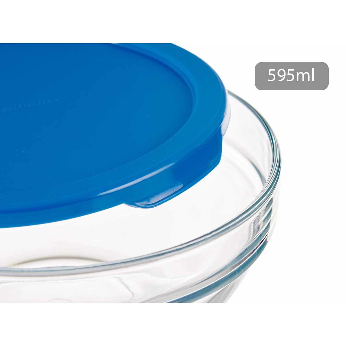 Lancheira Redonda com Tampa Chefs Azul 595 ml 14 x 6,3 x 14 cm (6 Unidades) - EcoNest