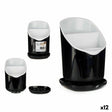Escorredor de Talheres Smoking Branco Preto Plástico 12 x 19 x 12,5 cm (12 Unidades) - EcoNest