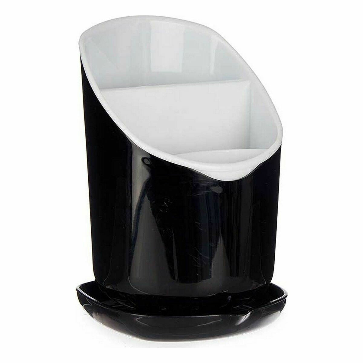 Escorredor de Talheres Smoking Branco Preto Plástico 12 x 19 x 12,5 cm (12 Unidades) - EcoNest