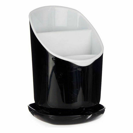 Escorredor de Talheres Smoking Branco Preto Plástico 12 x 19 x 12,5 cm (12 Unidades) - EcoNest