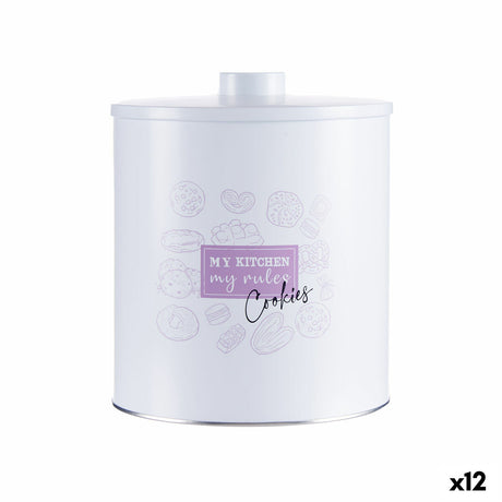 Caixa para bolachas e bolos My kitchen My Rules Branco Folha de Flandres 17 x 20 x 17 cm (12 Unidades) - EcoNest