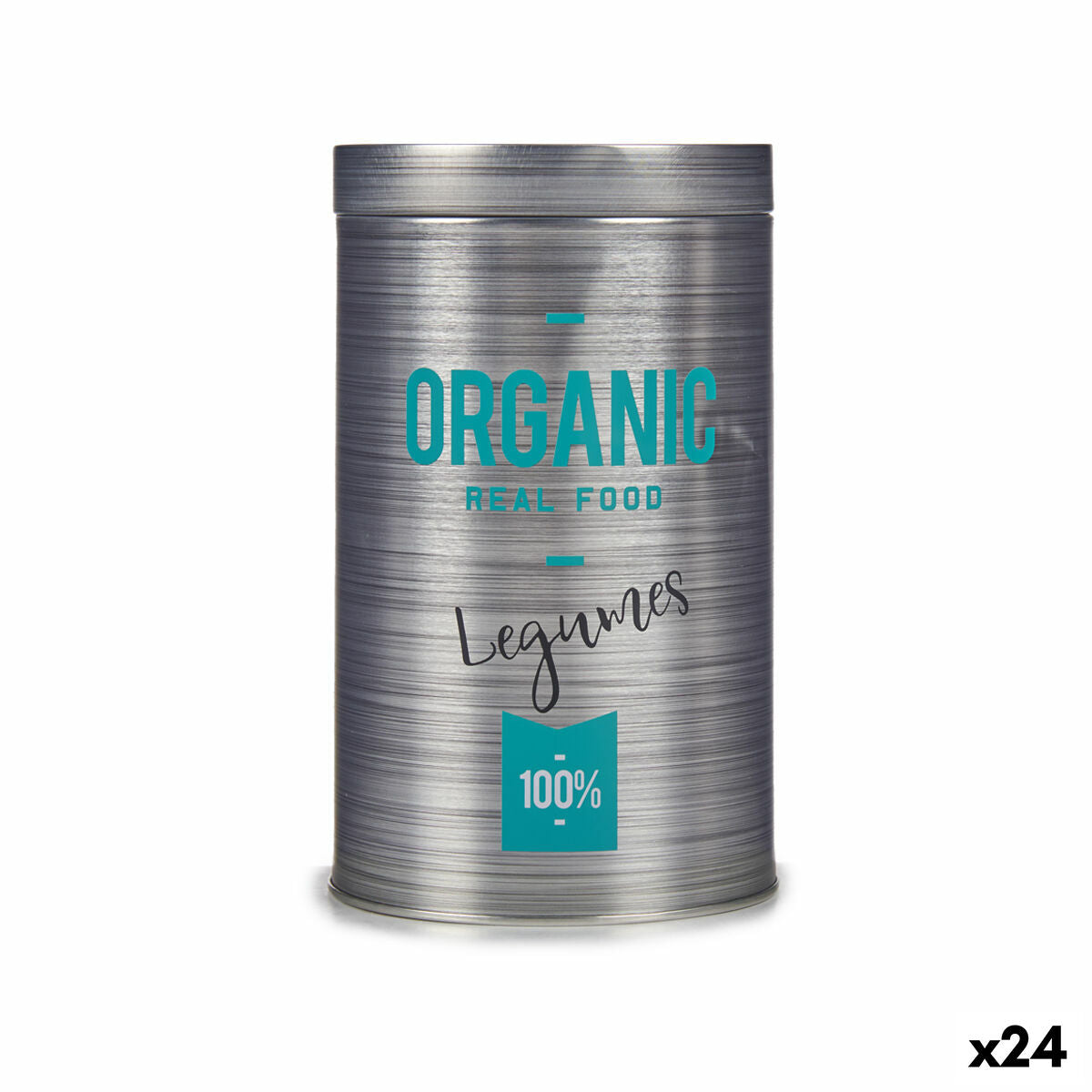 Bote Organic Legumes Cinzento Folha de Flandres 10,4 x 18,2 x 10,4 cm (24 Unidades) - EcoNest