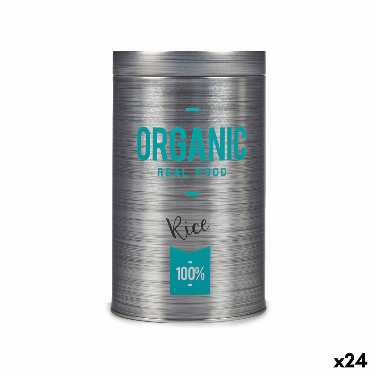 Bote Organic Arroz Cinzento Folha de Flandres 10,4 x 18,2 x 10,4 cm (24 Unidades) - EcoNest