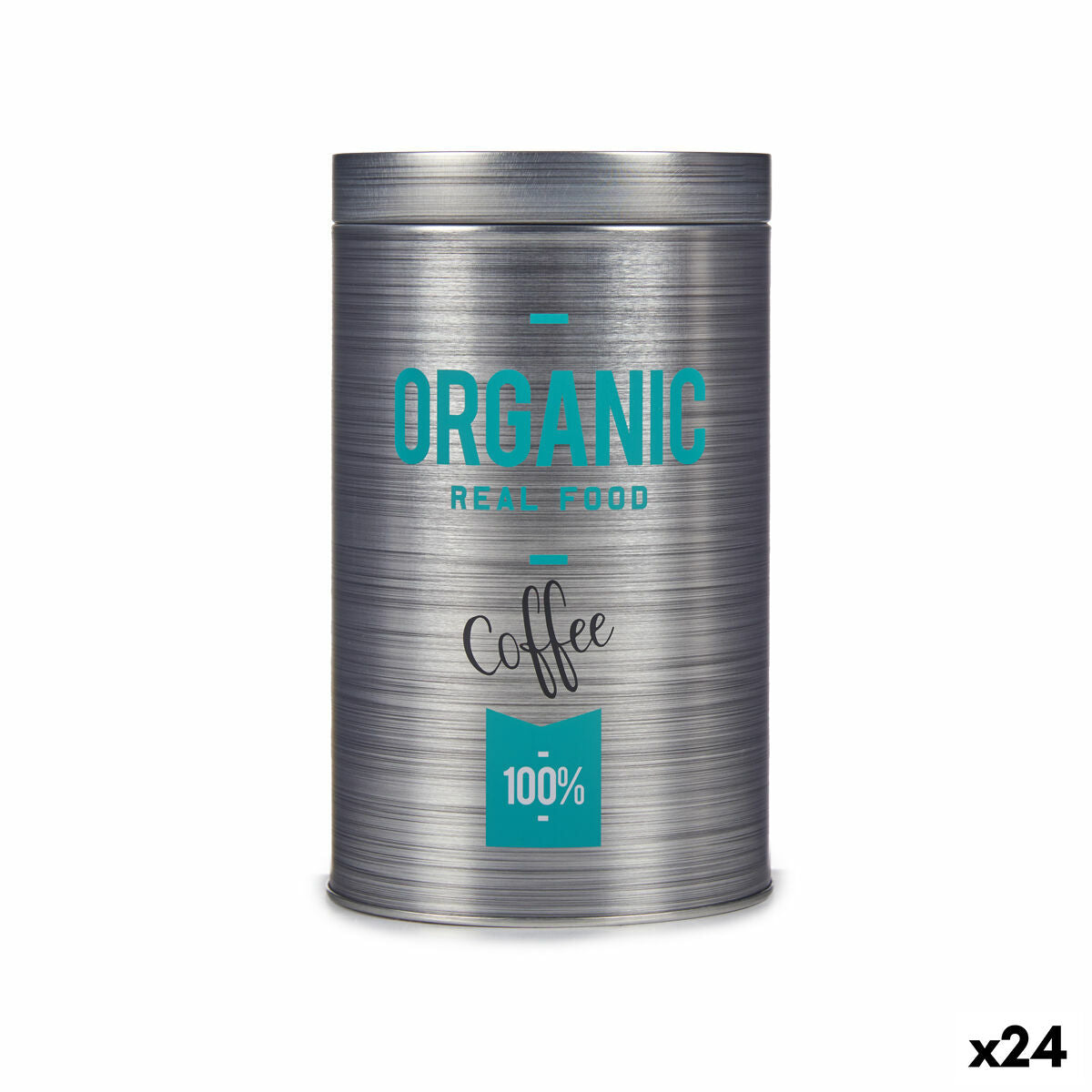 Bote Organic Café Cinzento Folha de Flandres 10,4 x 18,2 x 10,4 cm (24 Unidades) - EcoNest