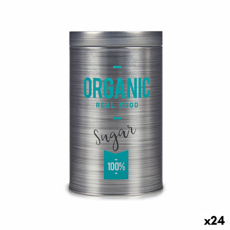 Bote Organic Açúcar Cinzento Folha de Flandres 10,4 x 18,2 x 10,4 cm (24 Unidades) - EcoNest