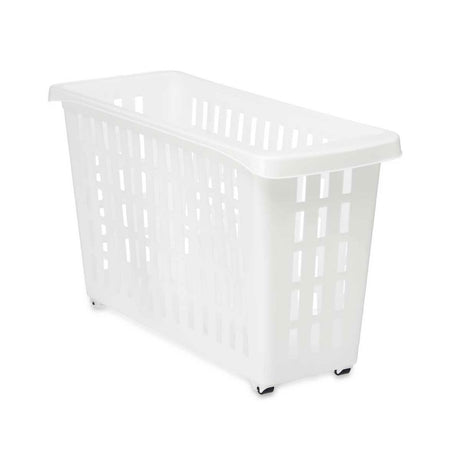 Cesta Multiusos Com rodas Branco Plástico 17,5 x 26 x 46 cm (12 Unidades) - EcoNest