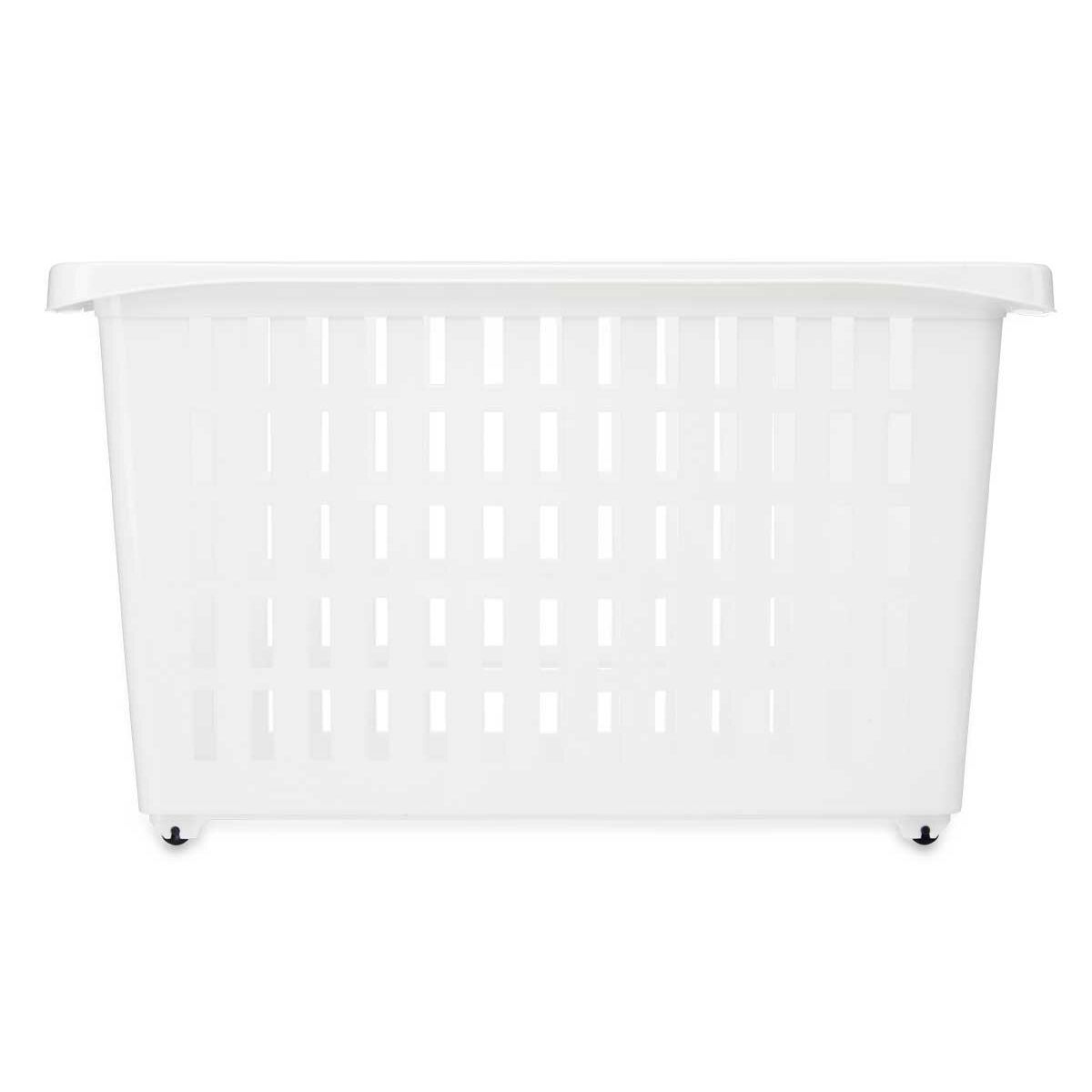 Cesta Multiusos Com rodas Branco Plástico 17,5 x 26 x 46 cm (12 Unidades) - EcoNest