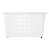 Cesta Multiusos Com rodas Branco Plástico 17,5 x 26 x 46 cm (12 Unidades) - EcoNest