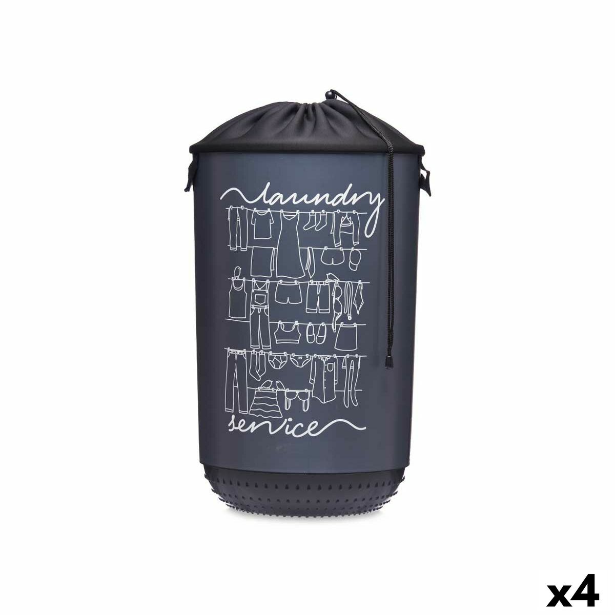 Cesto da Roupa Laundry Sevice Azul escuro Plástico 40 L 34 x 52,5 x 34 cm (4 Unidades) - EcoNest
