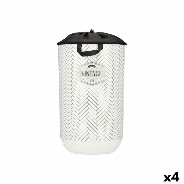 Cesto da Roupa Vintage Branco Plástico 40 L 34 x 52,5 x 34 cm (4 Unidades) - EcoNest