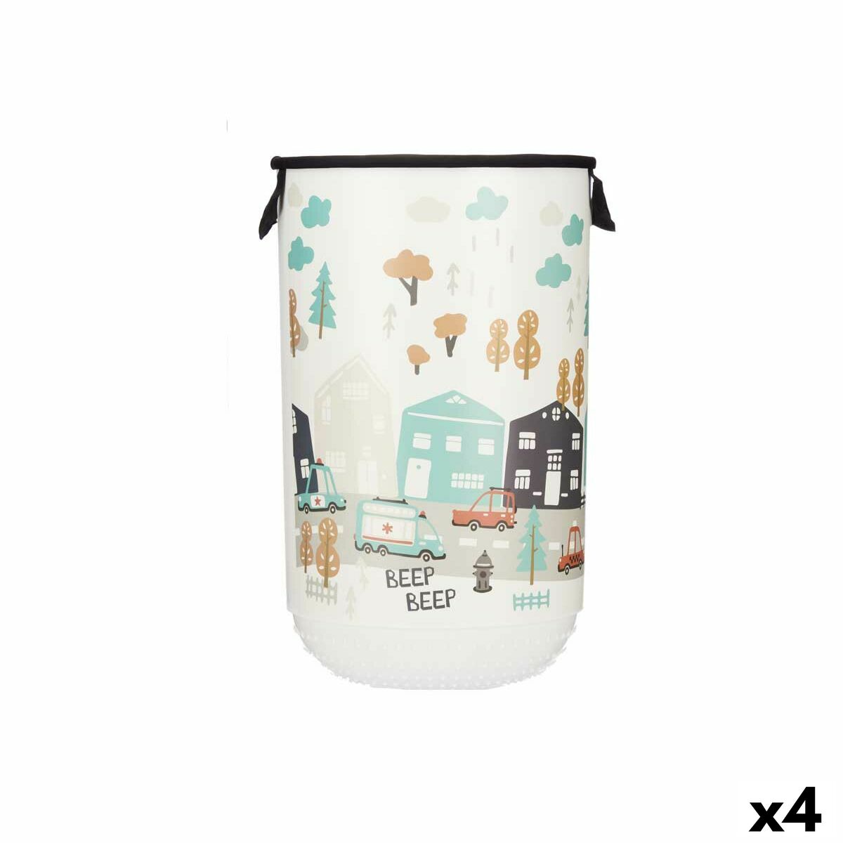 Cesto da Roupa Infantil Estrada Plástico 40 L 34 x 52,3 x 34 cm (4 Unidades) - EcoNest