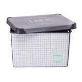 Caixa de Armazenagem com Tampa Home Quadriculado 22 L Cinzento Plástico 29 x 23,5 x 39 cm (12 Unidades) - EcoNest