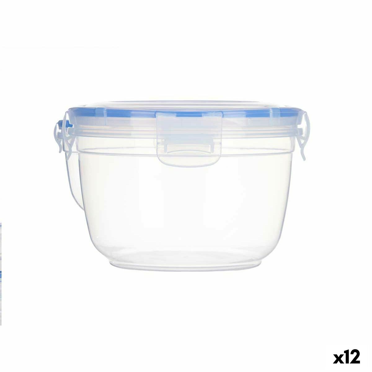 Lancheira Hermética Cilindro Transparente Polipropileno 1,2 L 15,5 x 10,5 x 15,5 cm (12 Unidades) - EcoNest