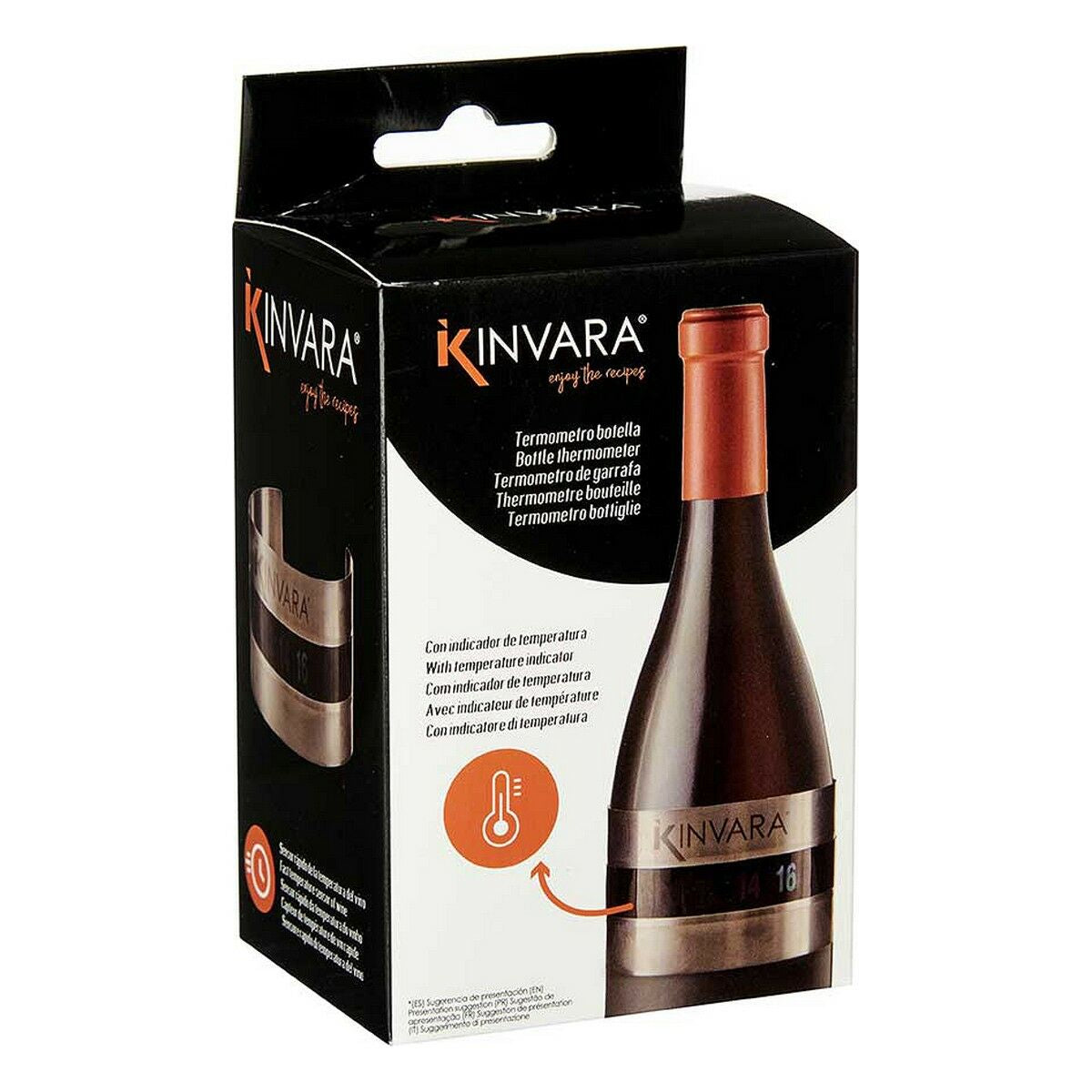 Termómetro de Vinho Prateado Preto Aço inoxidável (12 Unidades) - EcoNest