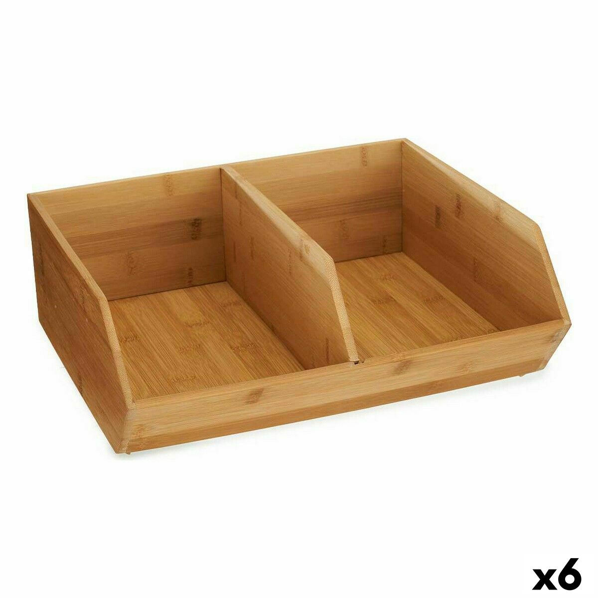 Caixa de Organização Empilhável Bambu 34,5 x 13 x 31 cm (6 Unidades) - EcoNest