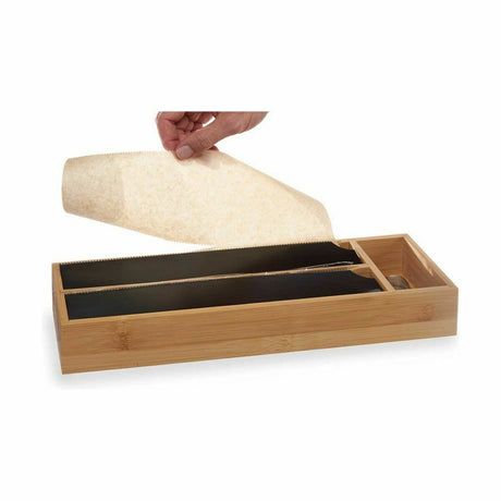 Dispensador de papel Duplo Preto Natural Bambu Aço inoxidável 40 x 7 x 13 cm (8 Unidades) - EcoNest